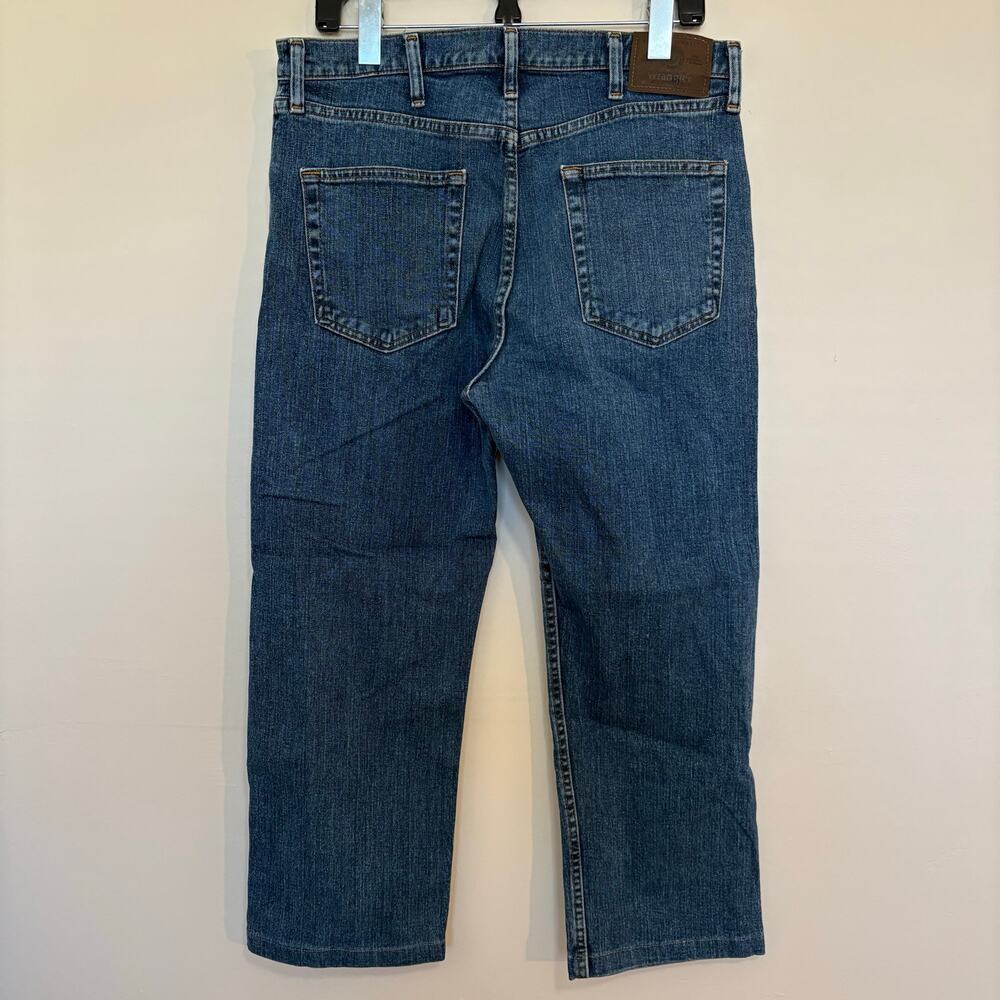 Wrangler Authentic Jeans Mens 34x30 Hemmed to 25 Inseam Medium Wash Blue Denim - Picture 3 of 7